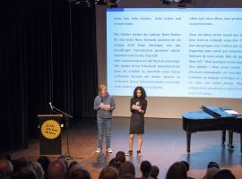 Verleihung des Euregio-Schüler-Literaturpreises 2023 - Laudatio von Gwain Heijnders und Angelina Hodge (Eijkhagen-College aus Landgraaf)
