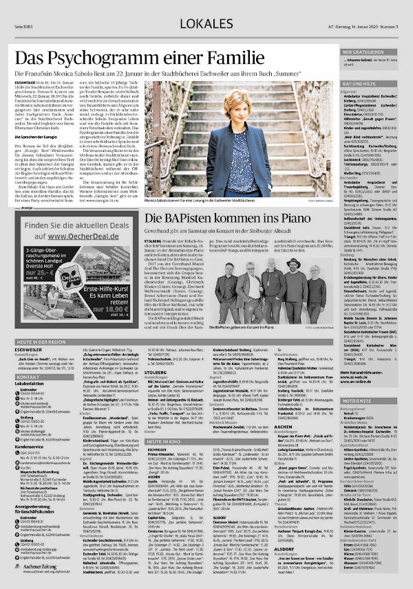 Eschweiler Zeitung, 14.01.2020, page 14