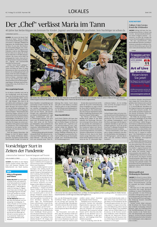 10.07.2020, Aachener Zeitung, page 13